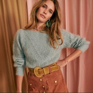 Sezane Rosa Jumper in Sea Mist